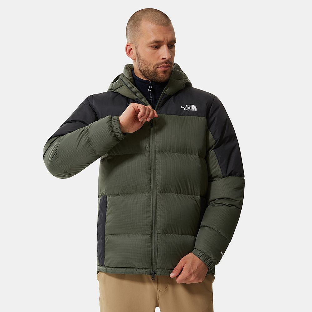 The North Face Winter Jacket Mens Australia - The North Face Diablo Hooded Green / Black Hiking (JBL